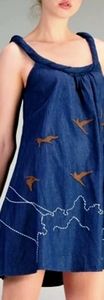 Anthropologie embroidered "Eastern Flight" dress